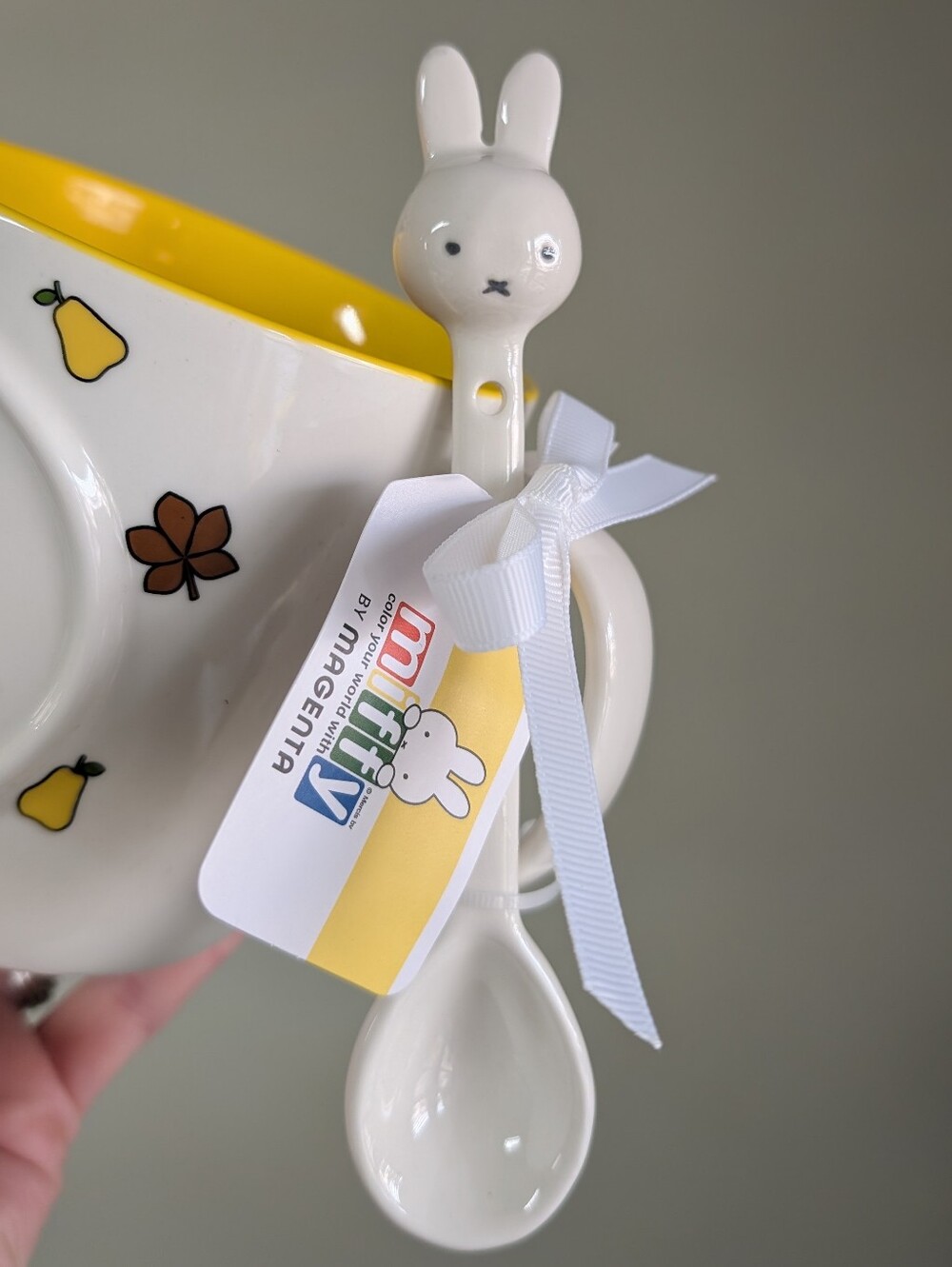 Miffy x Magenta Miffy & Boris Bear Kitchen Table Mug w/ Ceramic Miffy Head Spoon - Picture 5 of 7